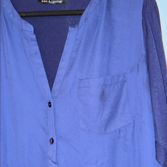 Zac & Rachel Navy Button Down Shirt - Picture 5 of 7